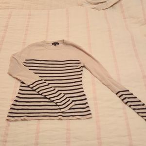 Rag & Bone cashmere and cotton Striped sweater medium navy and tan